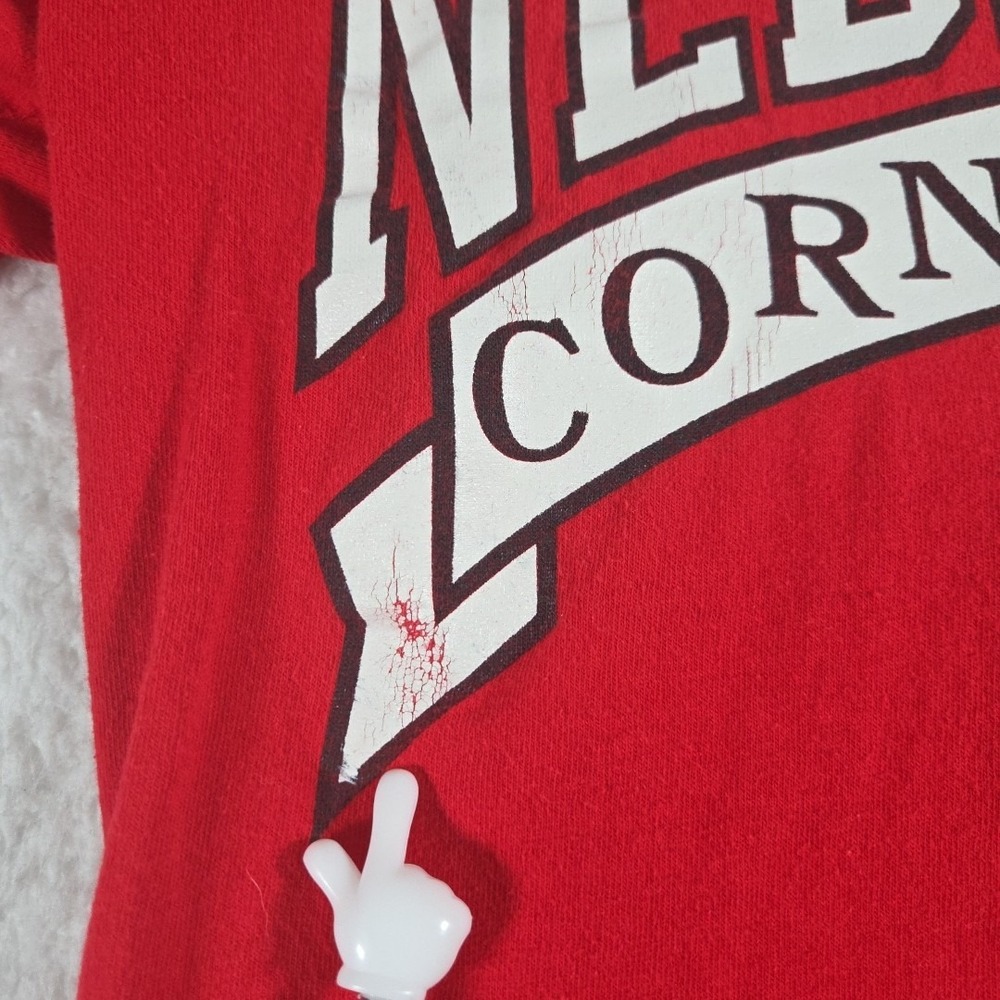 VINTAGE Nebraska‎ Cornhuskers T Shirt Medium Crewneck Single-Stitch 7 Logo Tag - Picture 2 of 9